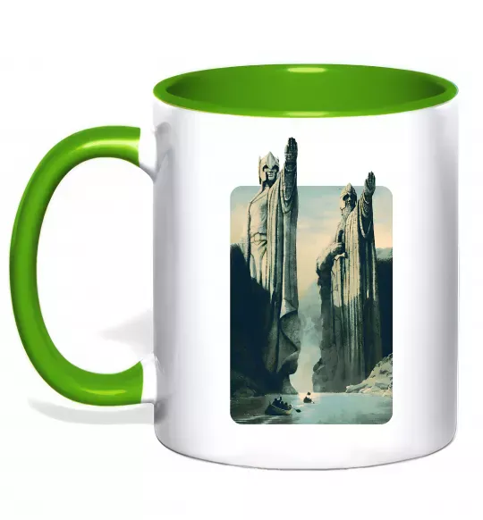 Чашка з кольоровою ручкою Володар перстнів Зелений фото