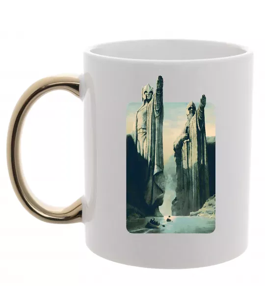 Чашка з кольоровою ручкою Володар перстнів Золото фото