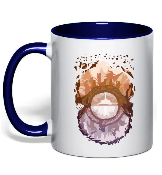 Чашка с цветной ручкой Володар перстнів арт Глубокий темно-синий фото