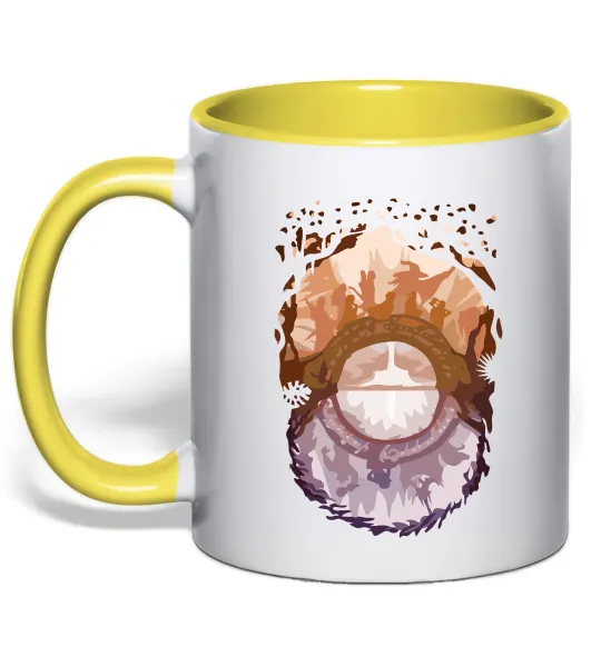 Чашка з кольоровою ручкою Володар перстнів арт Лимонний фото