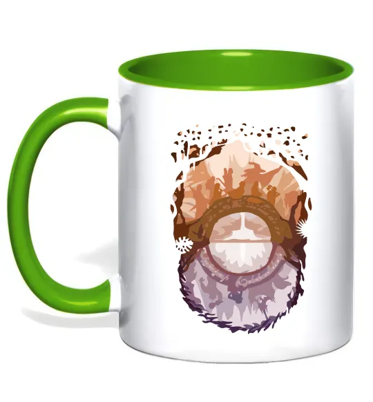 Чашка з кольоровою ручкою Володар перстнів арт Лаймовий фото