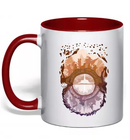 Чашка с цветной ручкой Володар перстнів арт Красный фото