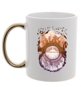 Чашка с цветной ручкой Володар перстнів арт