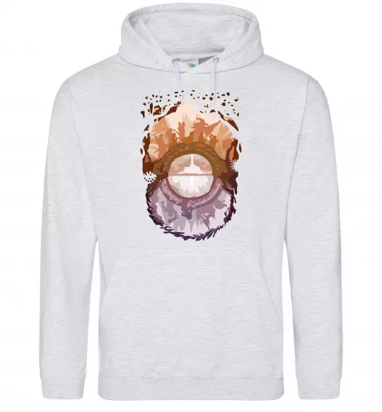 Мужская толстовка (худи) Володар перстнів арт Серый меланж фото