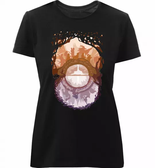 Женская премиум футболка Володар перстнів арт Черный фото