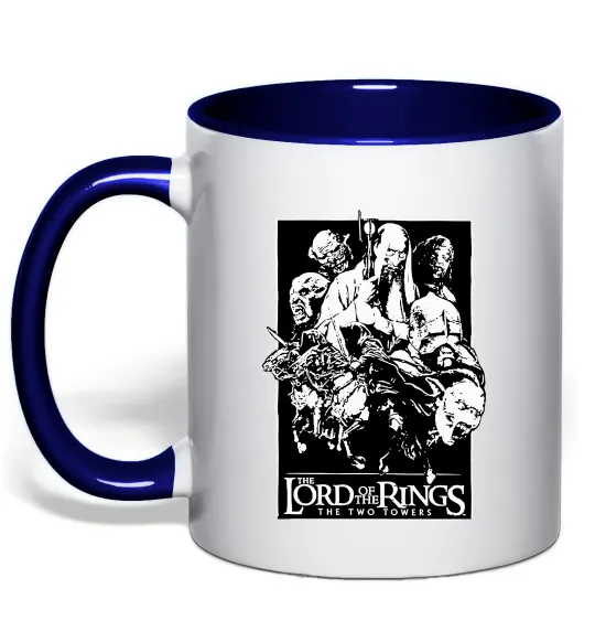 Чашка з кольоровою ручкою The two towers Глибокий темно-синій фото