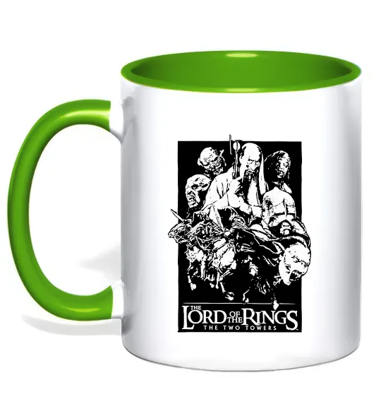 Чашка с цветной ручкой The two towers Лаймовый фото