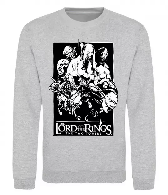 Свитшот The two towers Серый меланж фото