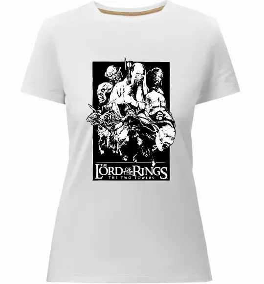 Женская премиум футболка The two towers Белый фото
