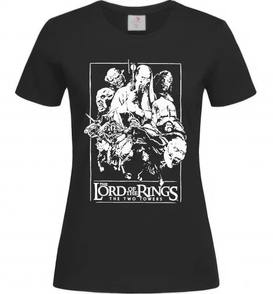 Жіноча футболка The two towers Чорний фото