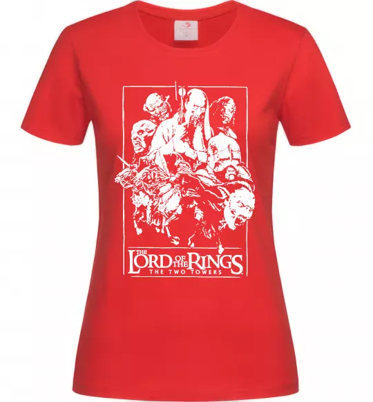 Жіноча футболка The two towers Червоний фото