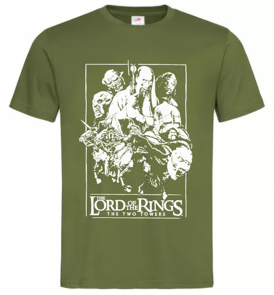 Мужская футболка The two towers Оливковый фото