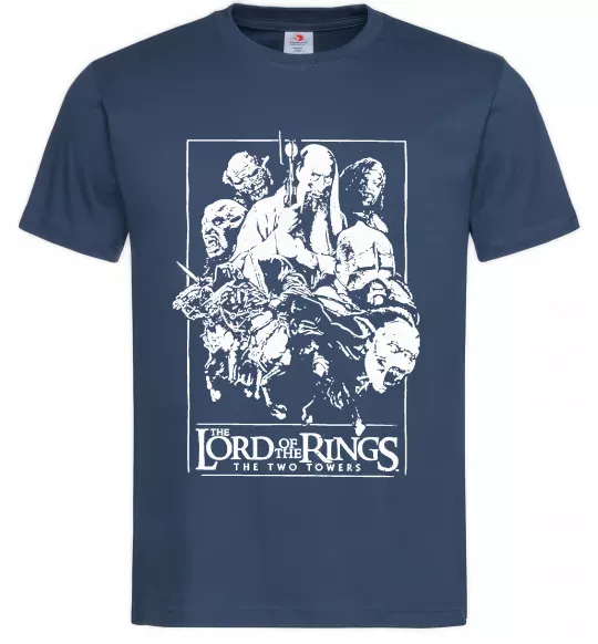 Мужская футболка The two towers Темно-синий фото