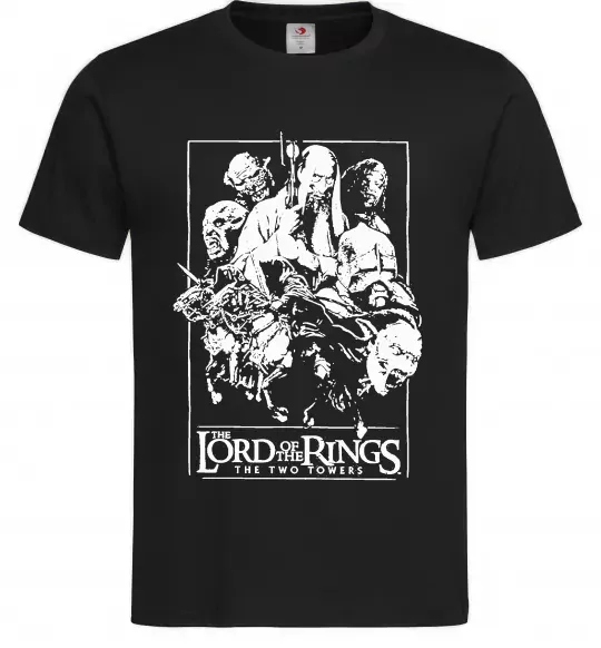 Мужская футболка The two towers Черный фото