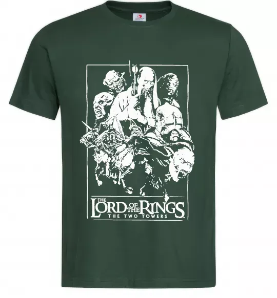 Мужская футболка The two towers Темно-зеленый фото