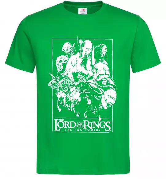 Мужская футболка The two towers Зеленый фото