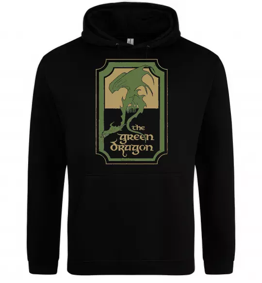 Чоловіча толстовка (худі) The green dragon Чорний фото