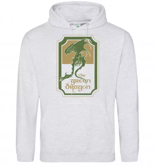Чоловіча толстовка (худі) The green dragon Сірий меланж фото