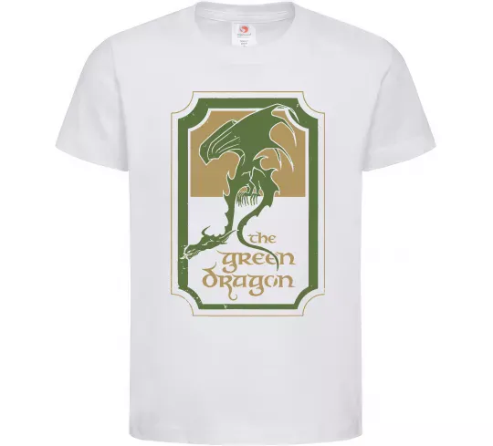 Детская футболка The green dragon Белый фото