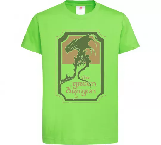 Детская футболка The green dragon Лаймовый фото