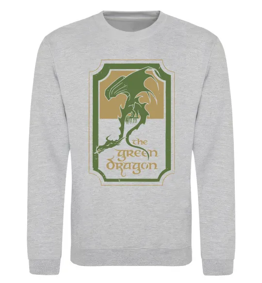 Світшот The green dragon Сірий меланж фото