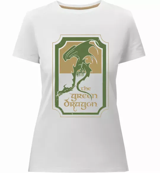 Женская премиум футболка The green dragon Белый фото