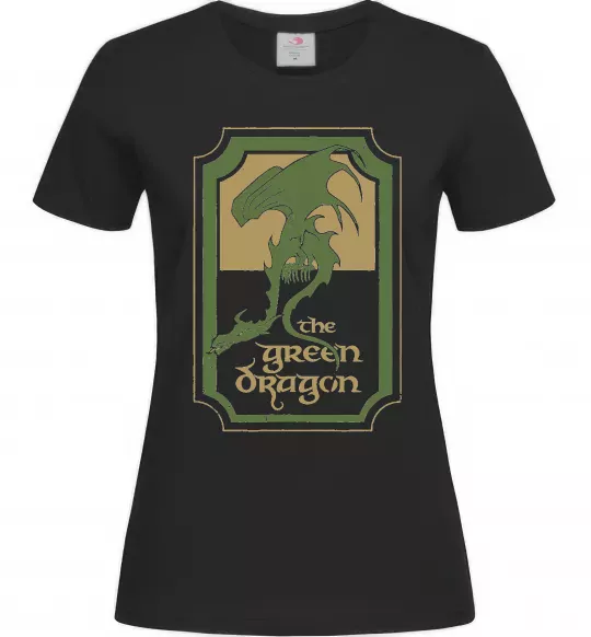 Женская футболка The green dragon Черный фото
