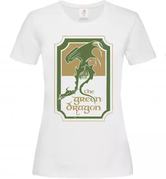 Женская футболка The green dragon Белый фото