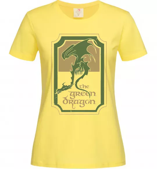 Женская футболка The green dragon Лимонный фото