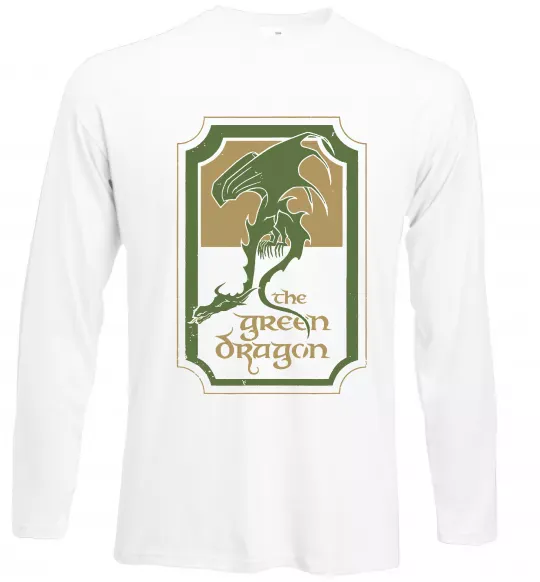 Лонгслив The green dragon Белый фото