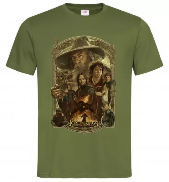 Чоловіча футболка The fellowship of the ring Оливковий фото
