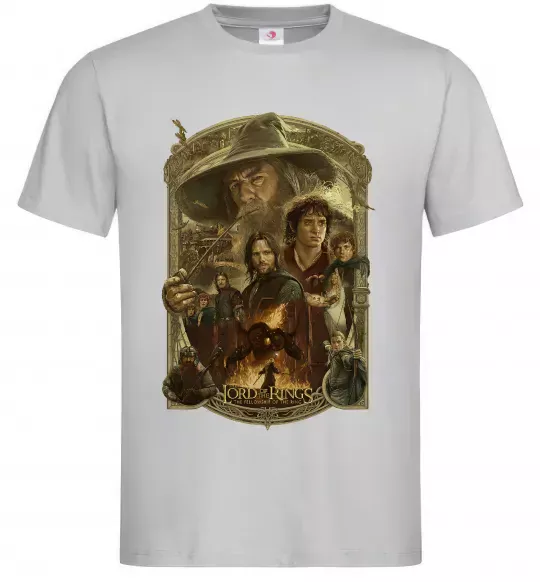 Чоловіча футболка The fellowship of the ring Сірий фото