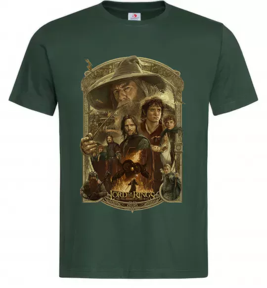 Чоловіча футболка The fellowship of the ring Темно-зелений фото