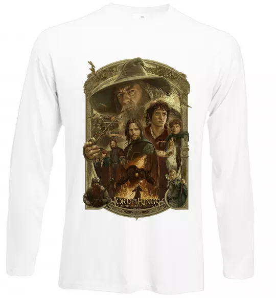Лонгслів The fellowship of the ring Білий фото