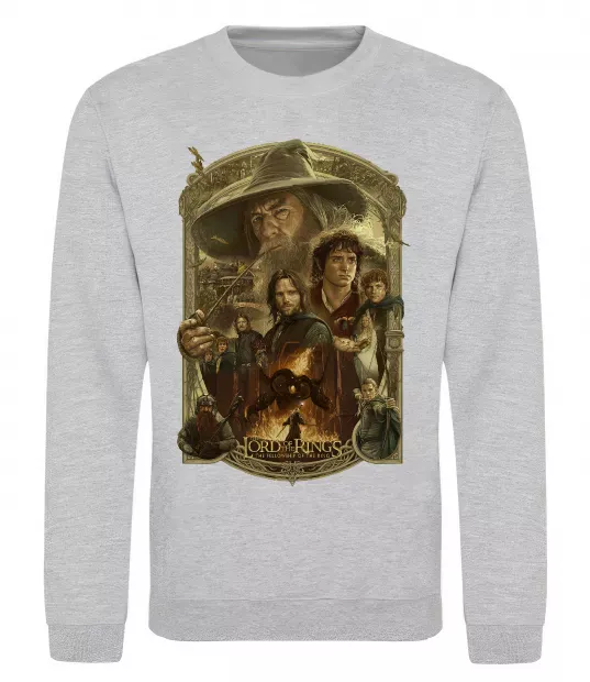 Свитшот The fellowship of the ring Серый меланж фото