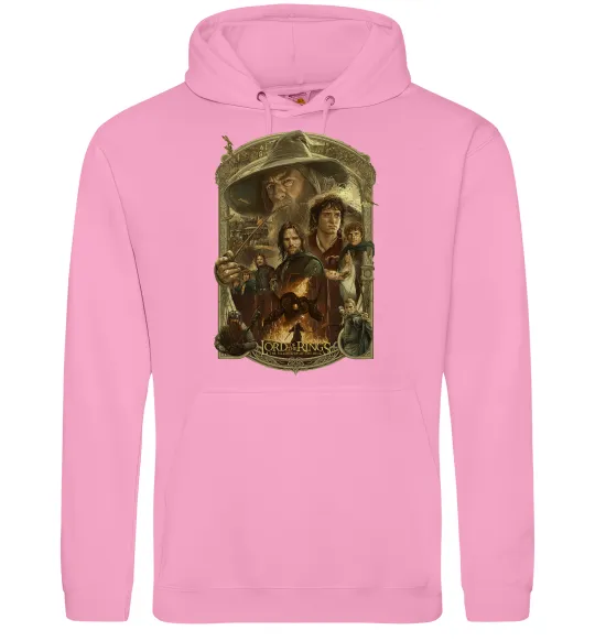 Чоловіча толстовка (худі) The fellowship of the ring Рожевий фото