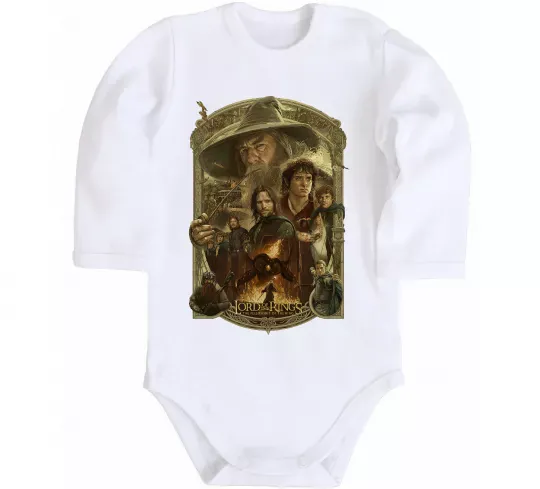 Детский боди The fellowship of the ring Белый фото