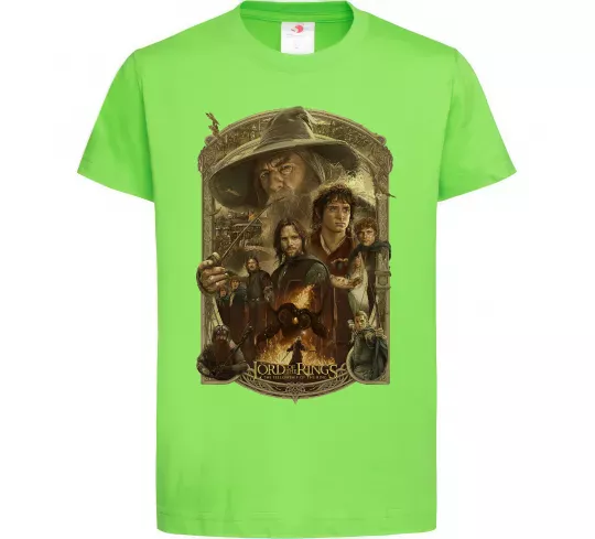 Дитяча футболка The fellowship of the ring Лаймовий фото