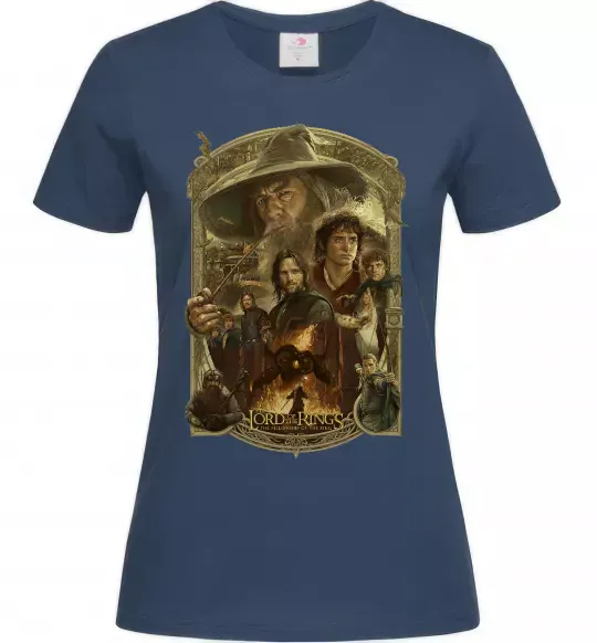 Женская футболка The fellowship of the ring Темно-синий фото
