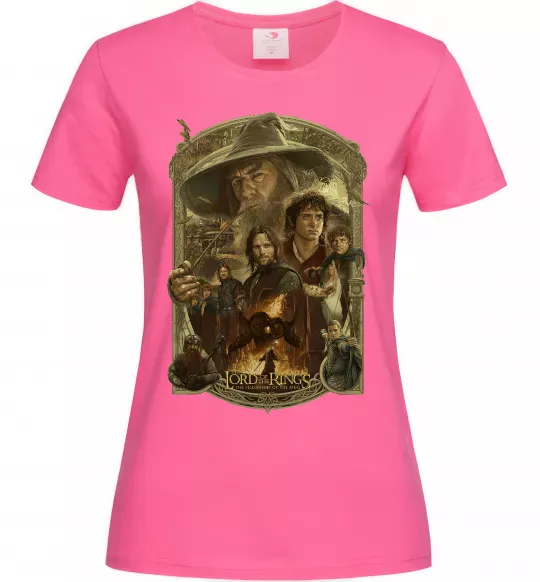 Женская футболка The fellowship of the ring Ярко-розовый фото