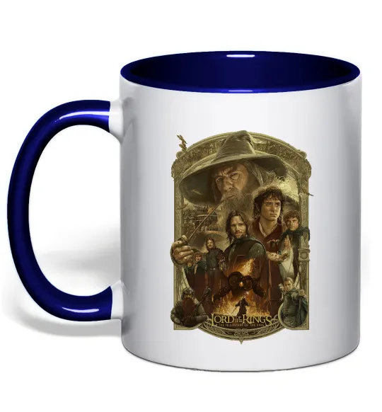 Чашка с цветной ручкой The fellowship of the ring Глубокий темно-синий фото