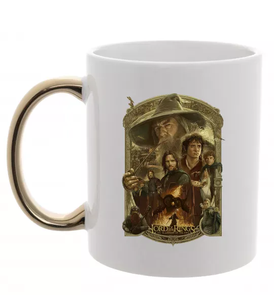Чашка с цветной ручкой The fellowship of the ring Золото фото