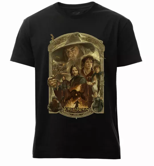 Мужская премиум футболка The fellowship of the ring Черный фото