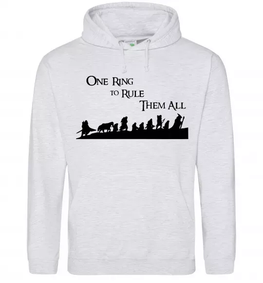 Женская толстовка (худи) One ring Серый меланж фото