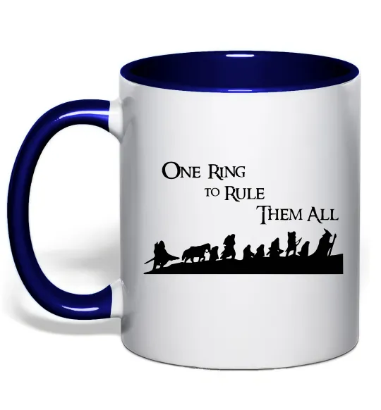 Чашка с цветной ручкой One ring Глубокий темно-синий фото