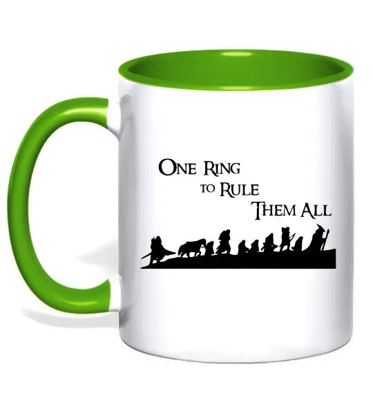 Чашка с цветной ручкой One ring Лаймовый фото