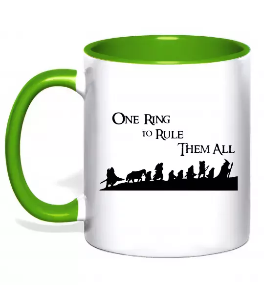 Чашка с цветной ручкой One ring Зеленый фото