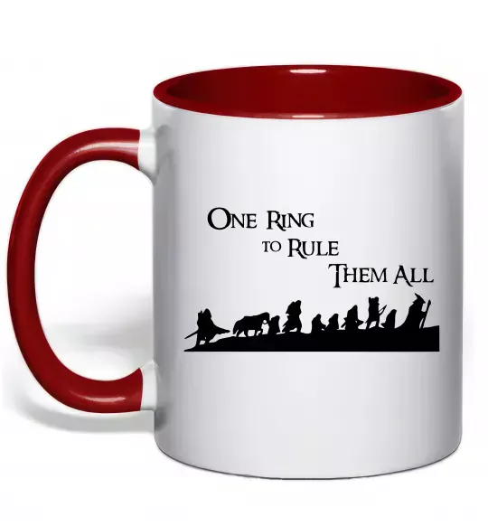 Чашка с цветной ручкой One ring Красный фото