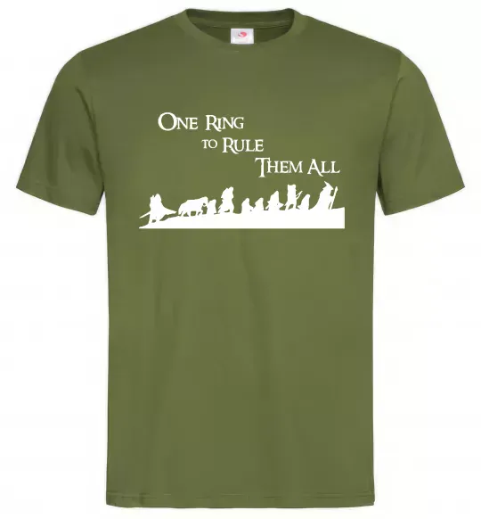 Мужская футболка One ring Оливковый фото