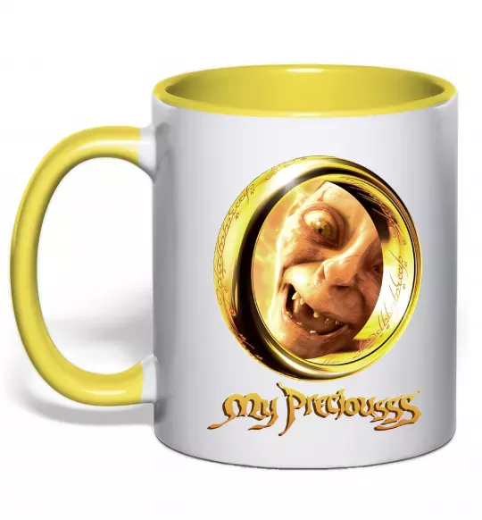 Чашка з кольоровою ручкою My Preciousss Сонячно жовтий фото